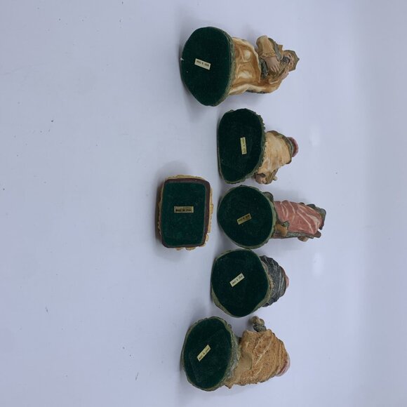 Vintage Nativity Set Mary Joseph Baby Jesus in Manger 3 Wise Men 6 Figures 6" - Picture 10 of 11